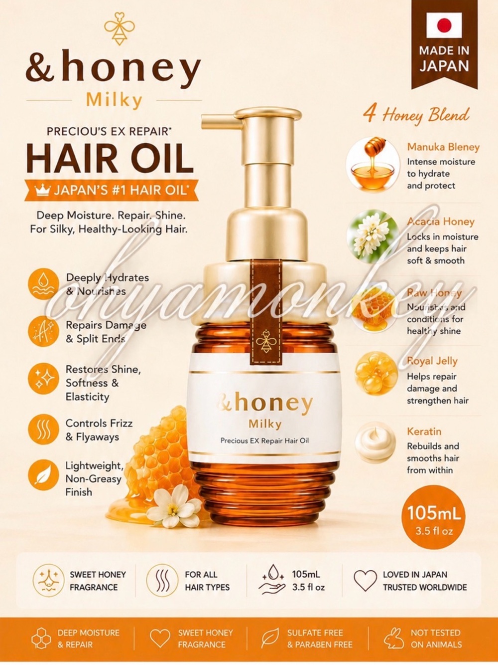 & Honey Milky Precious EX Repair Hair Oil  105ml